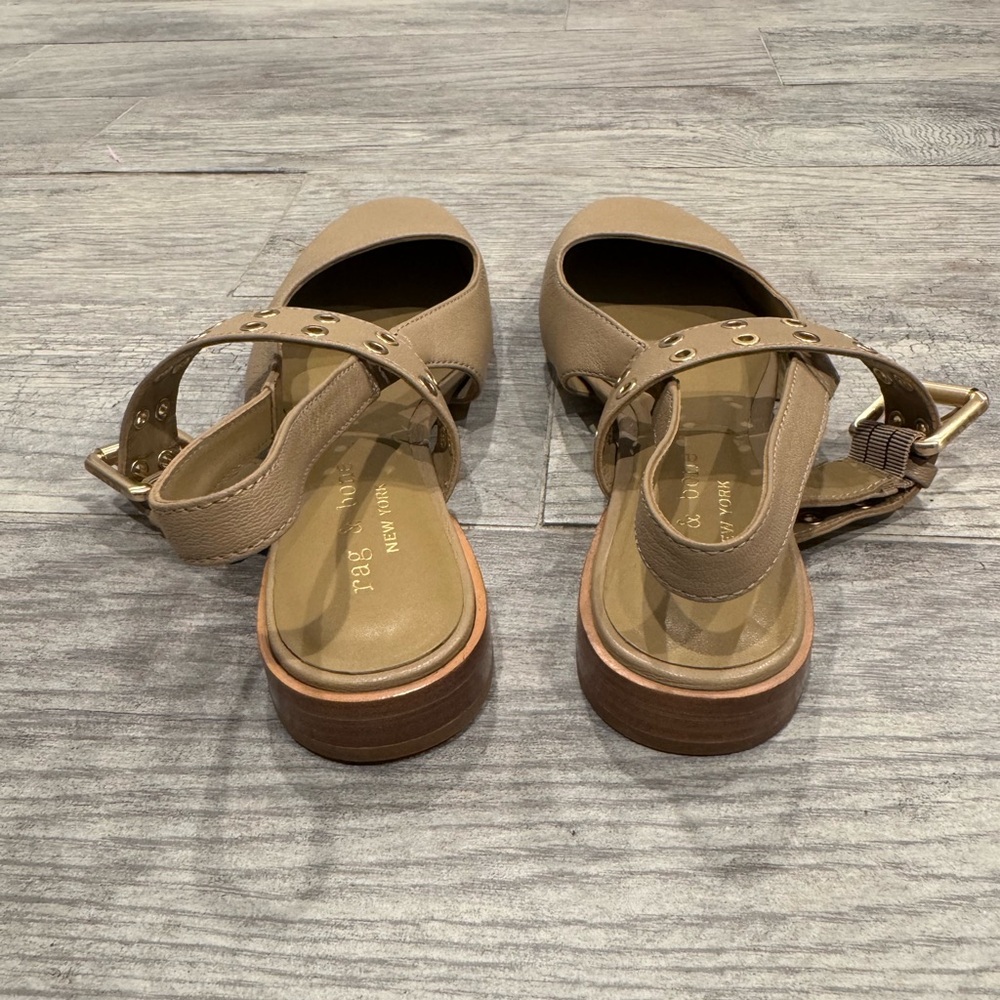 Rag and Bone Astra slingback flats in warm taupe - Picture 5 of 7